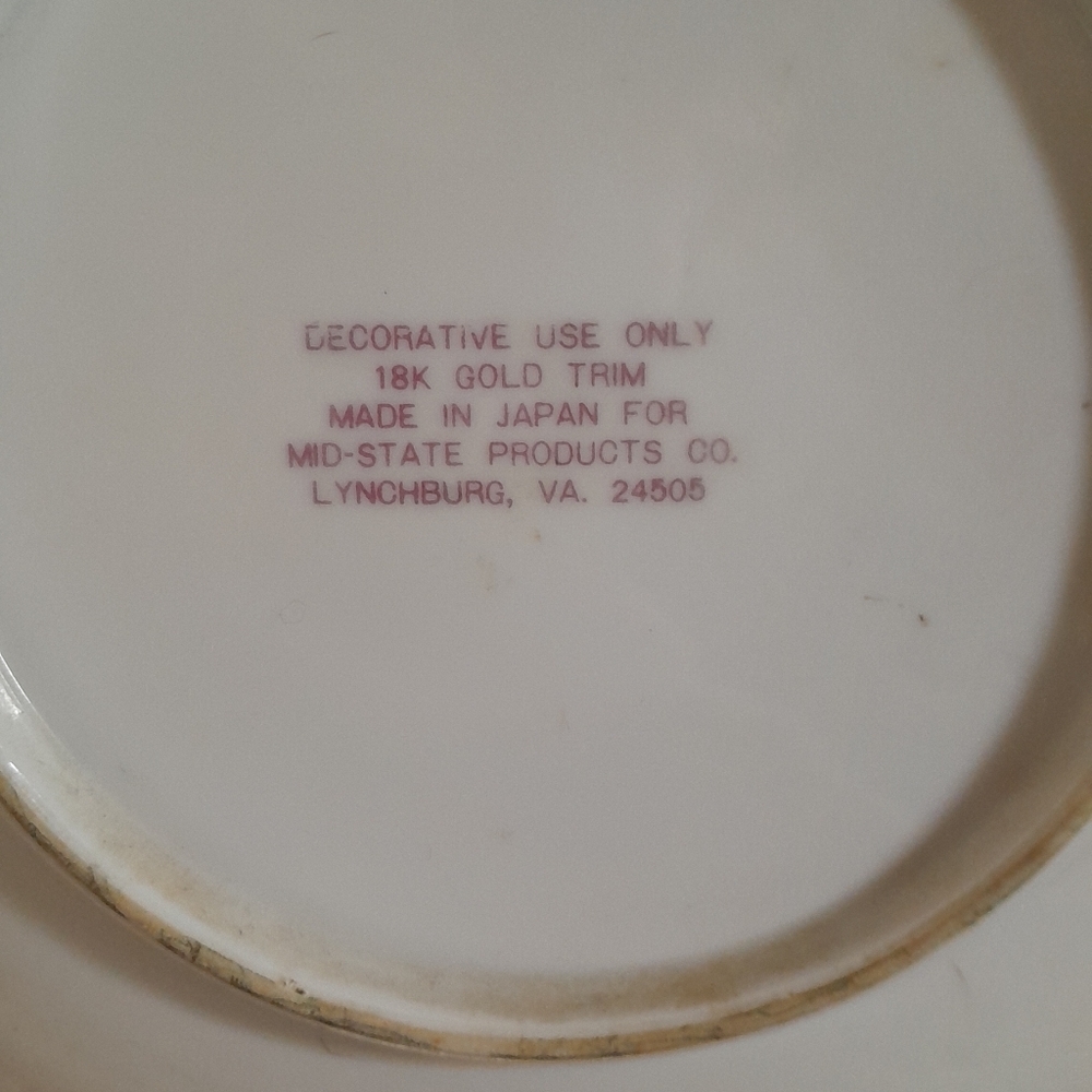 Decorative Plate with Religious Art Mid Century 18k GOLD trim Jesus - Picture 6 of 7
